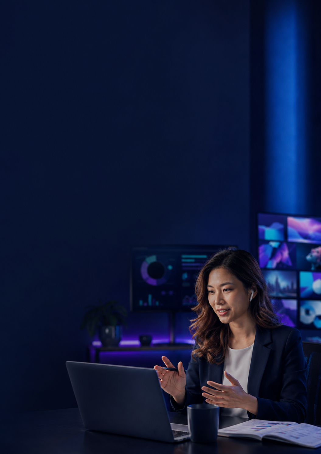 Marketing professional applying AI-powered digital marketing